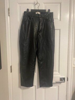 Abercrombie & Fitch The Ankle Straight Ultra High Rise Faux Leather Pants 30/10